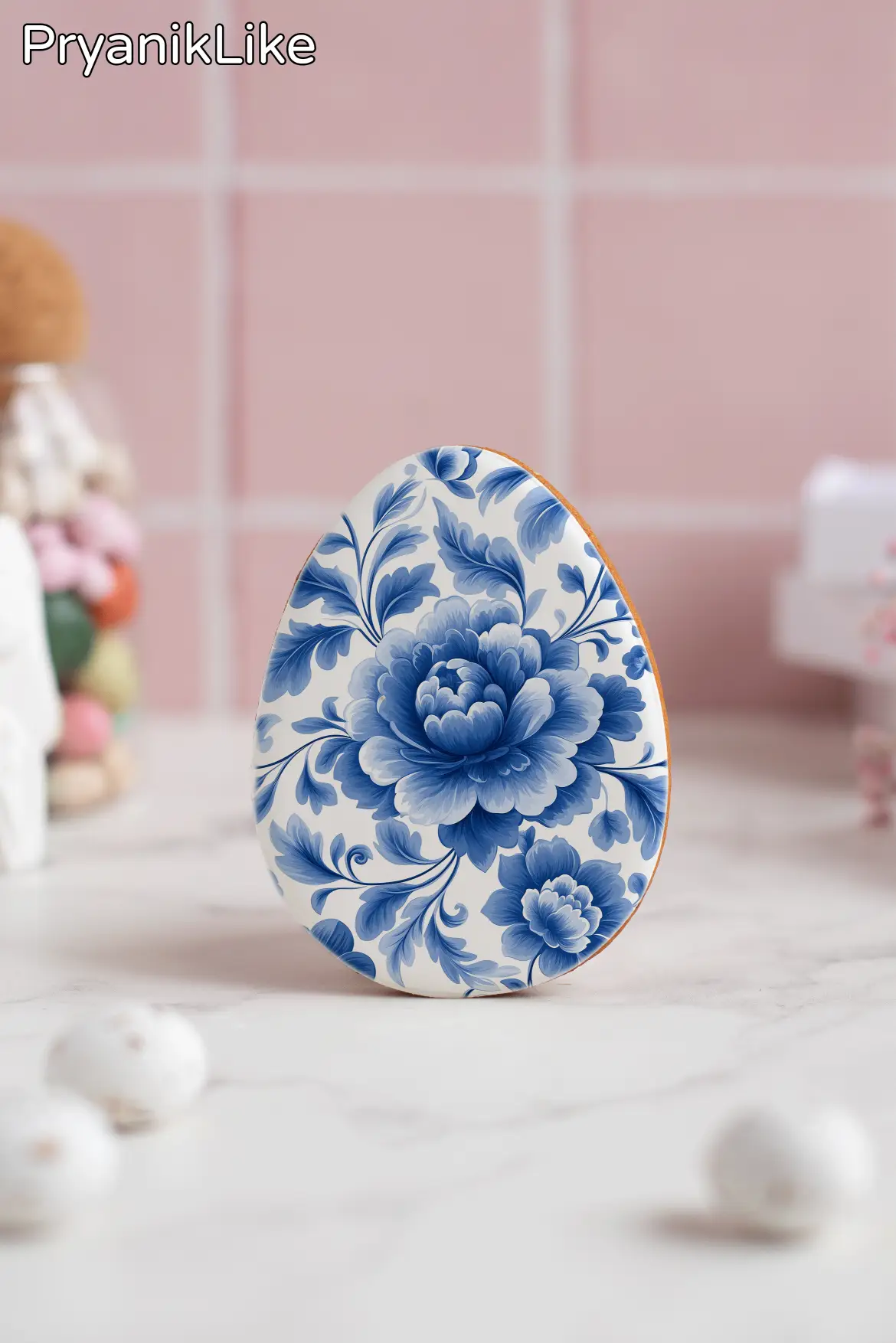 Пряник Пасхальное яйцо (гжель и геометрия)